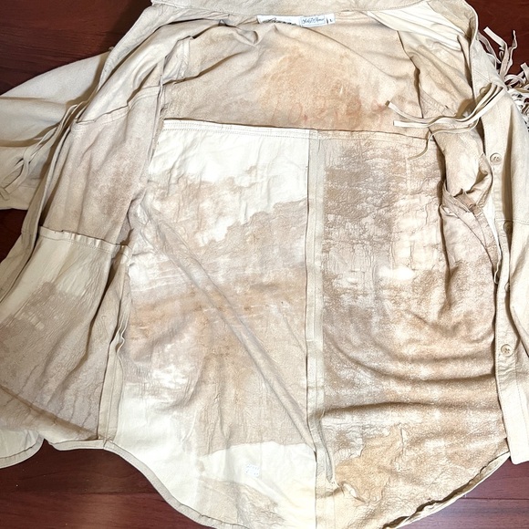 Saks Fifth Ave 100% suede top with fringe- vintage buttery soft amazing luxury - Picture 14 of 17